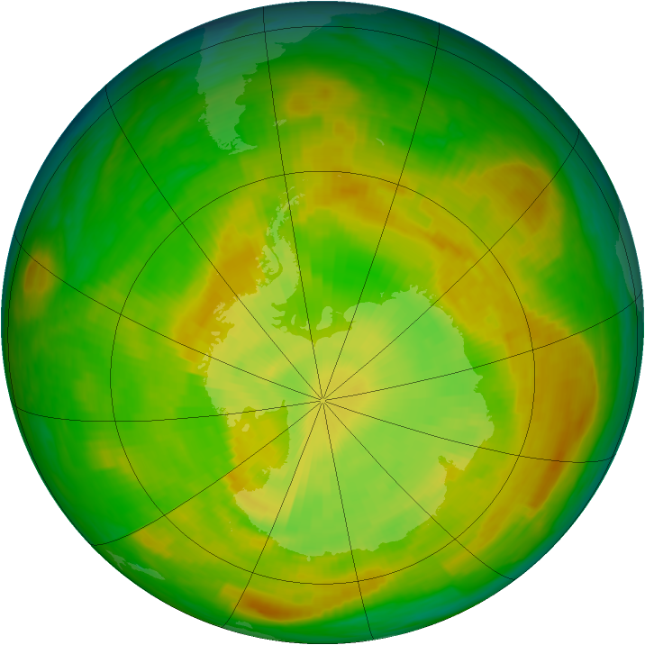 Antarctic ozone map for 01 December 1979